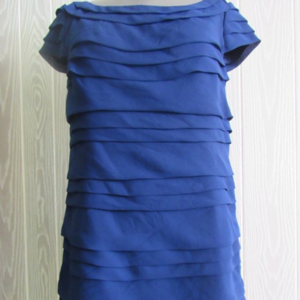 French connection blue tiered  cap sleeve dress
